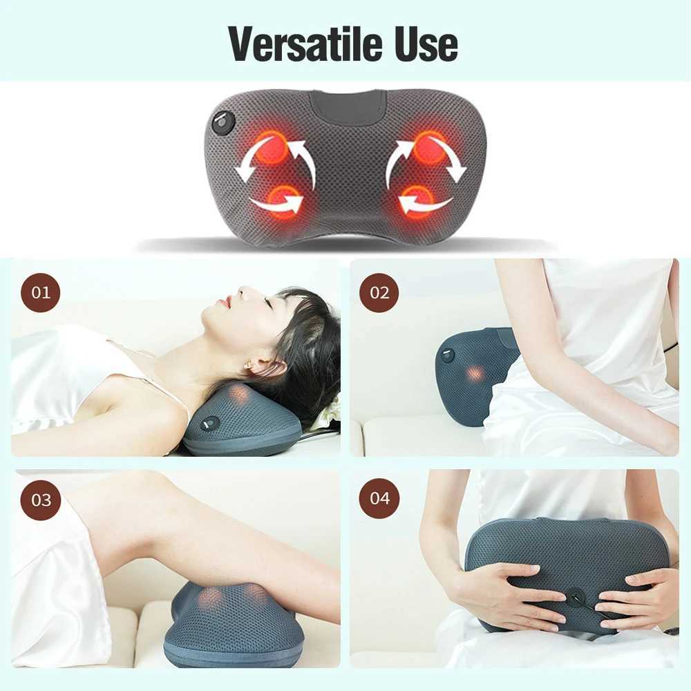 Back massager pillow used for relaxing deep tissue acupressure and kneading neck and shoulder massagers with heated electric car massage pillow W24081