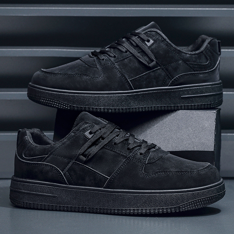 Men Casual Shoes Black White Brown Breathable Trendy Shoes Non-Slip Lace Up Outdoor Platform Sneakers