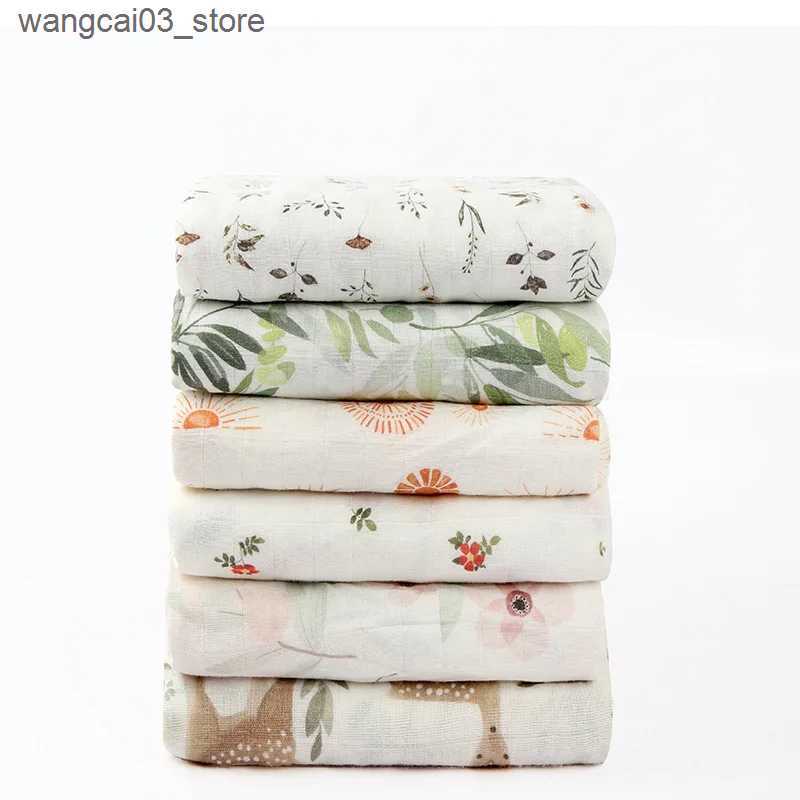 Blankets Swaddling 47x47 Inches Swaddle Blanket Baby Blanket Newborn 70% Bamboo 30% Cotton Muslin Swaddle Neutral Receiving Wrap L240910