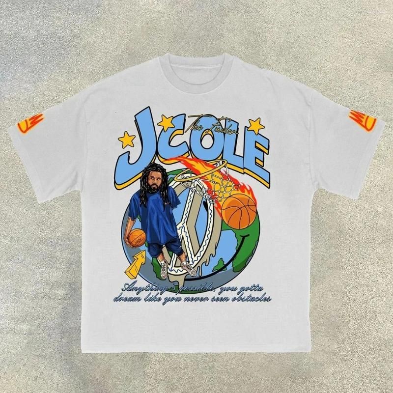 Mens T-Shirts T Shirts Summer Basketball T-Shirt Sports Style Short Sleeve Cotton Print Loose And Womens Street Hip Hop Clothing Tops Otd0Q
