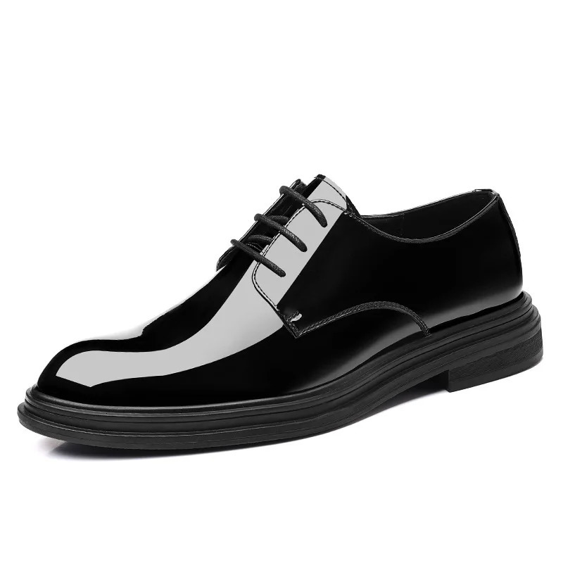 6CM mens high boots 8CM mens elevator dress shoes patent leather mens leather business shoes 241007