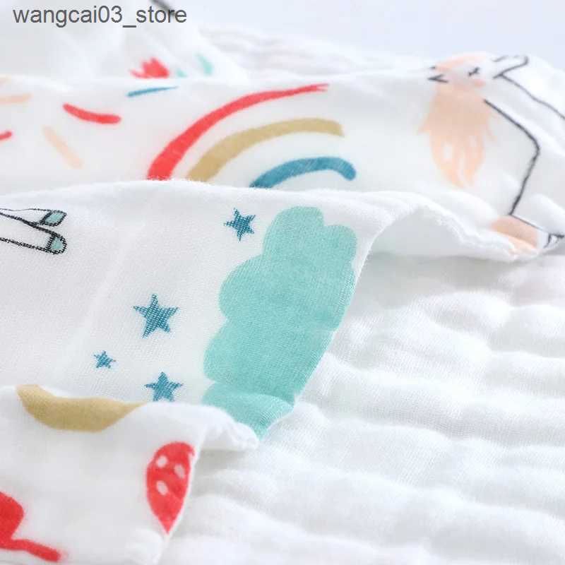 Blankets Swaddling Baby Bath Towel Boy Girl 100% Cotton Blanket For Newborn Bathrobe 6 Layers Gauze Washcloth Infant Swaddle L240910 L0910