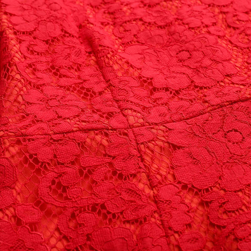 s popular beautiful dress this year is 2024 womens new autumn red lace long sleeved slimming and hip hugging skirt