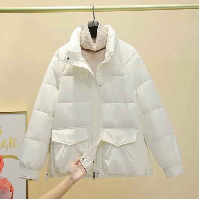 Women Jacket Winter Parkas Female Down Cotton Jackets Stand Collar Casual Warm Parka Short Coat Loose Puffer Outwear 240930