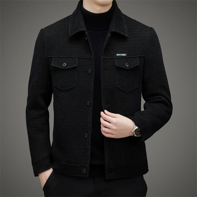 Igh Quality Men's Thick Casual Coat Spring And Autumn Jacket Men 2023 New Middle-Aged Dad Wear Lapel Trend All The Top