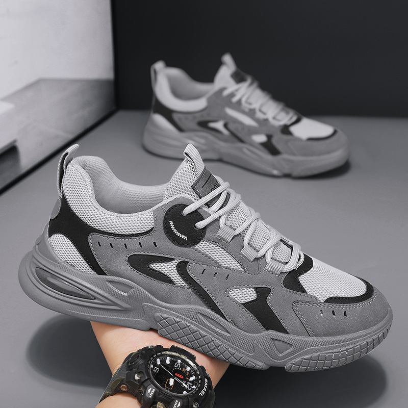 New mesh patchwork dad for summer Korean version versatile casual men's breathable thick soled youth sports shoes