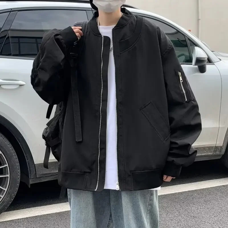 American style loose fit suitable for mens bomber jacket fashion casual version baseball uniform streetwear 241011