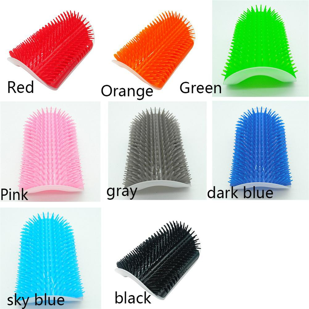 Corner Pet Brush Scratching Rubbing Comb Cat Play Toy Plastic Hair Removal Massage Tool Kitten Self Grooming Scratchers Combs
