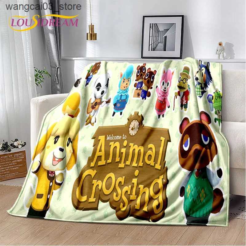 Blankets Swaddling Cartoon Animal Crossing New Horizons BlanketSoft Throw Blanket for Home Bedroom Bed Sofa Picnic Travel Office Cover Blanket Kid L24