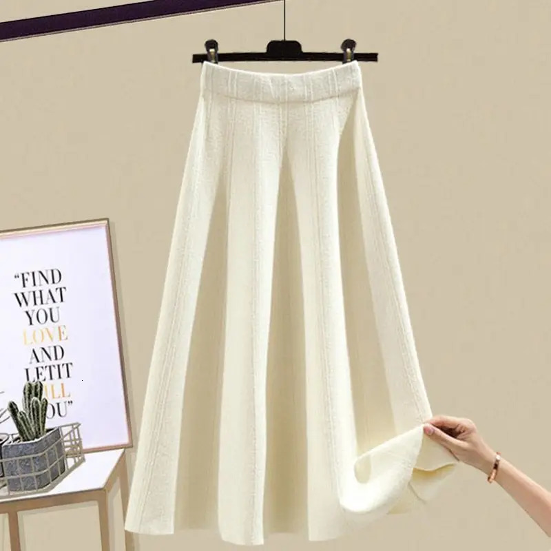 Autumn/Winter Womens Clothing Korean Edition Slim Knitted SweaterHalf Leather Two Piece Set Trendy 241011