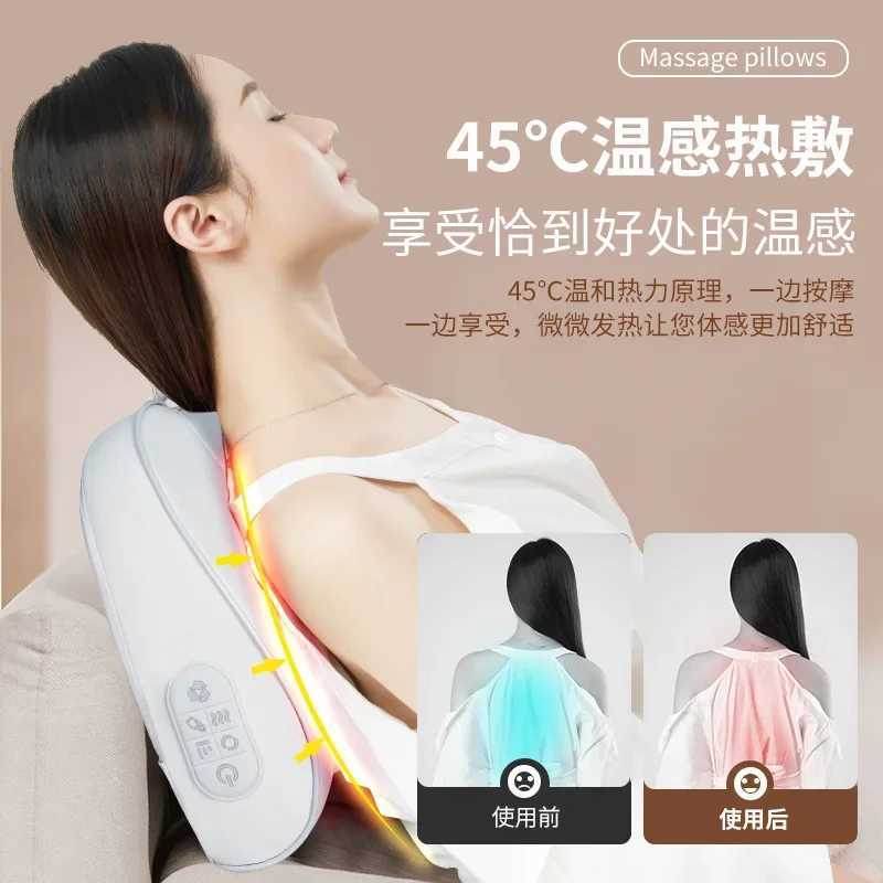 Multi functional pillow kneading hot compression household waist back neck shoulder and neck massager W240819