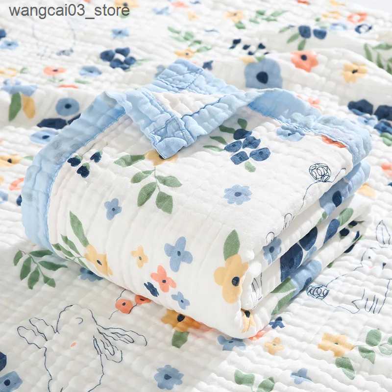 Blankets Swaddling 110*110cm Cartoon Swaddle Blanket Baby Newborn Bamboo Muslin Bed Sheet Kids Baby Bath Towel Blankets Swaddle Cotton L240910