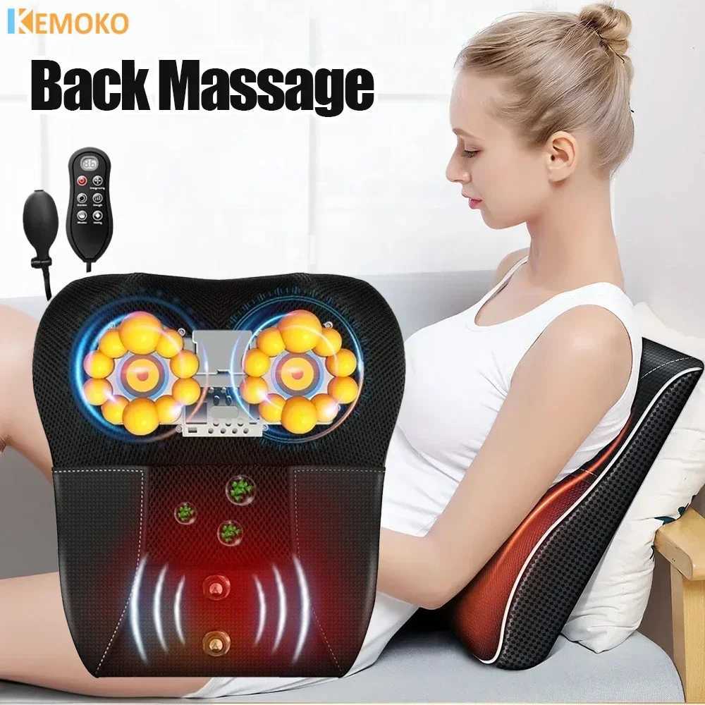 New electric finger pressure head and neck Cervical Ttraction body massager for car rear pillows with heating and vibration massage equipment W240819