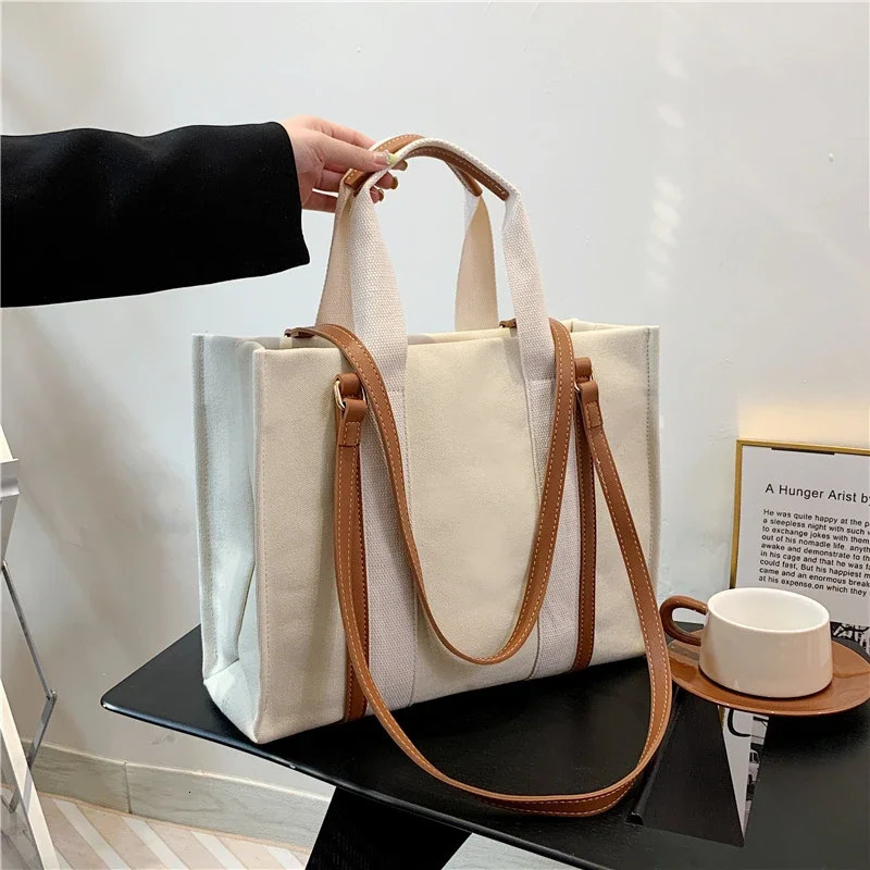 Niche Canvas Bag Autumn/Winter Fashion Edition Handbag Large Capacity Korean Communication Handbag 241008