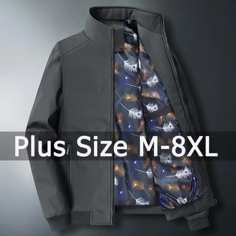 Plus Size Jacket for Men Autumn Winter Coat 5XL 6XL 7XL 8XL Casual Sport Man Big Clothing 40140kg Can Wear 241011
