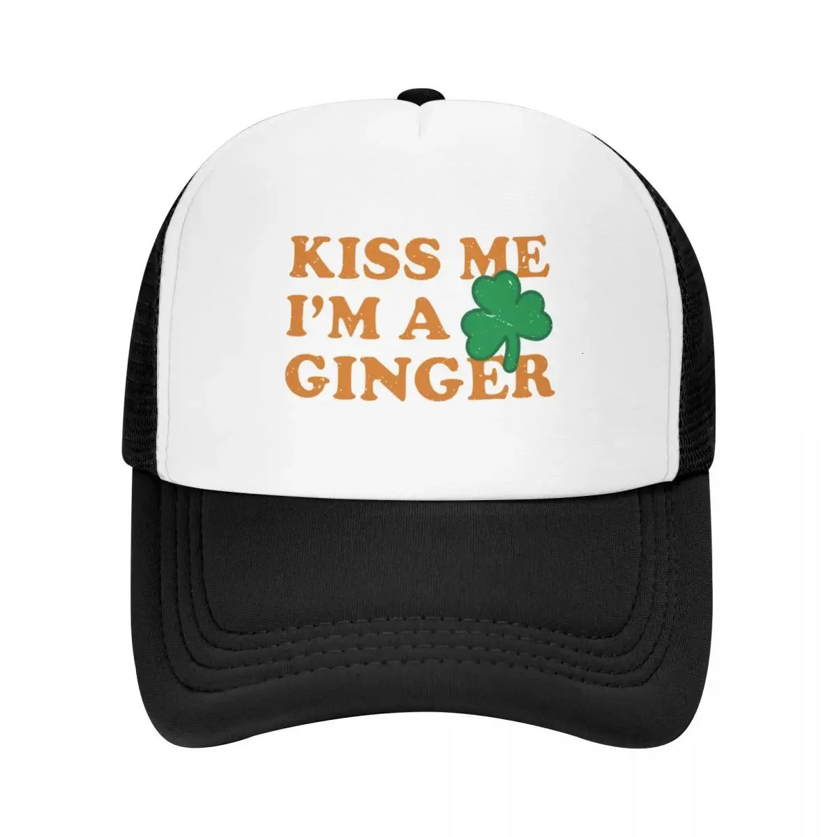 Kiss me I am ginger red hair Irish baseball cap sunny tea golf womens 241009