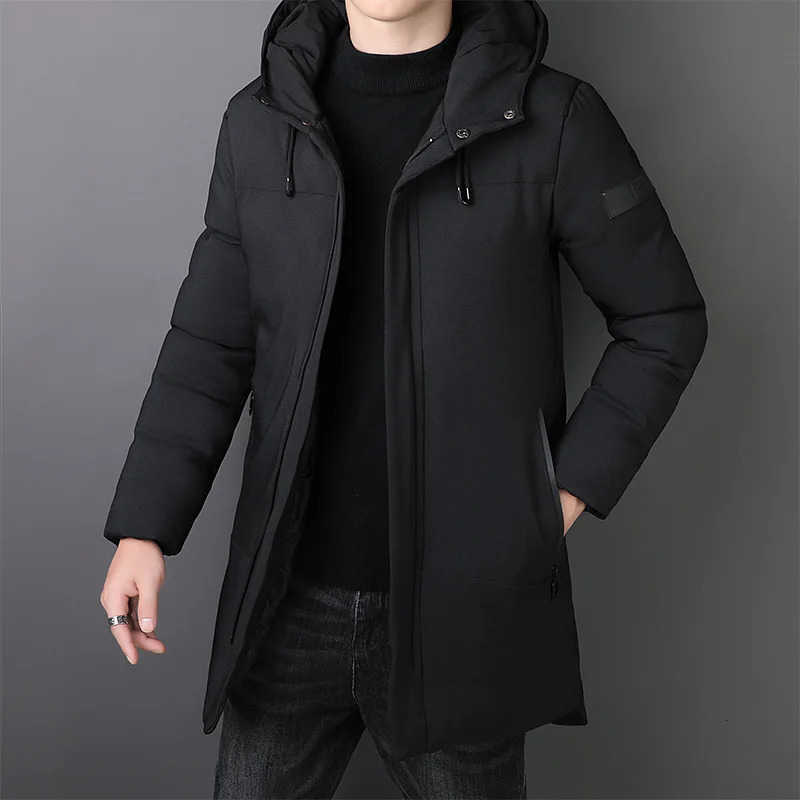 hoodie casual fashion long thick coat Parkas jacket mens winter windproof coat mens clothing high-quality 241007