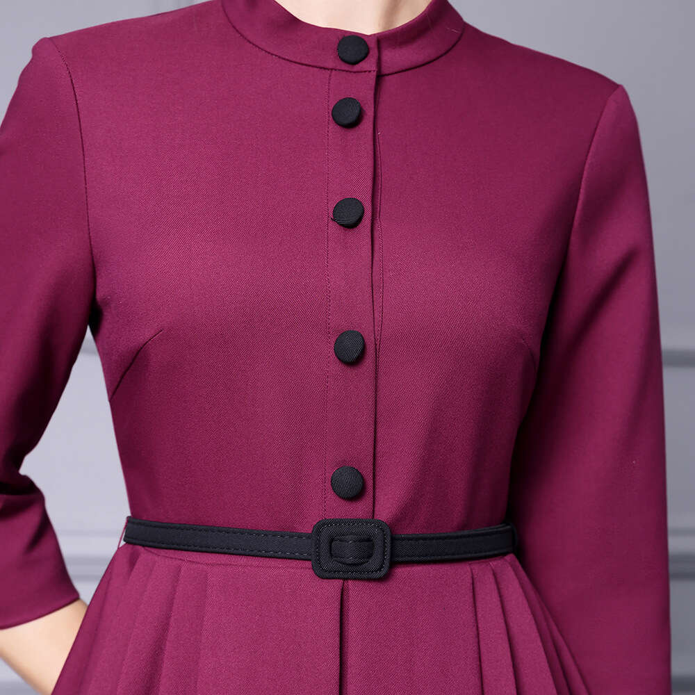 niche non collision 2024 new autumn dress sleeved slim fit lace long version A skirt