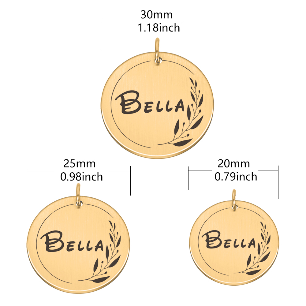 Personalized Dog Pet ID Tags Engraved Puppy Kitten Name Number Address Collar Tag Anti-lost Mirror Plate Pendant Pet Accessories