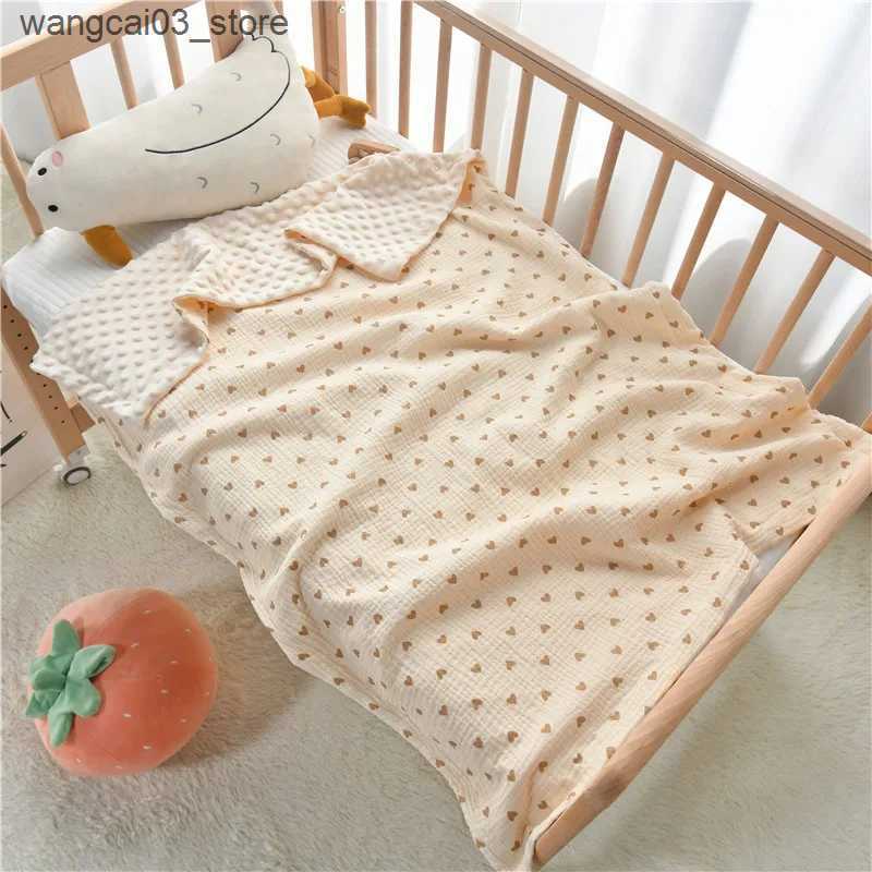 Blankets Swaddling Muslin Baby Swaddle Blankets Newborn Baby Blanket For Boys Girls Cotton Minky Soft Infant Sleeping Cover Crib Quilt Baby Stuff L240
