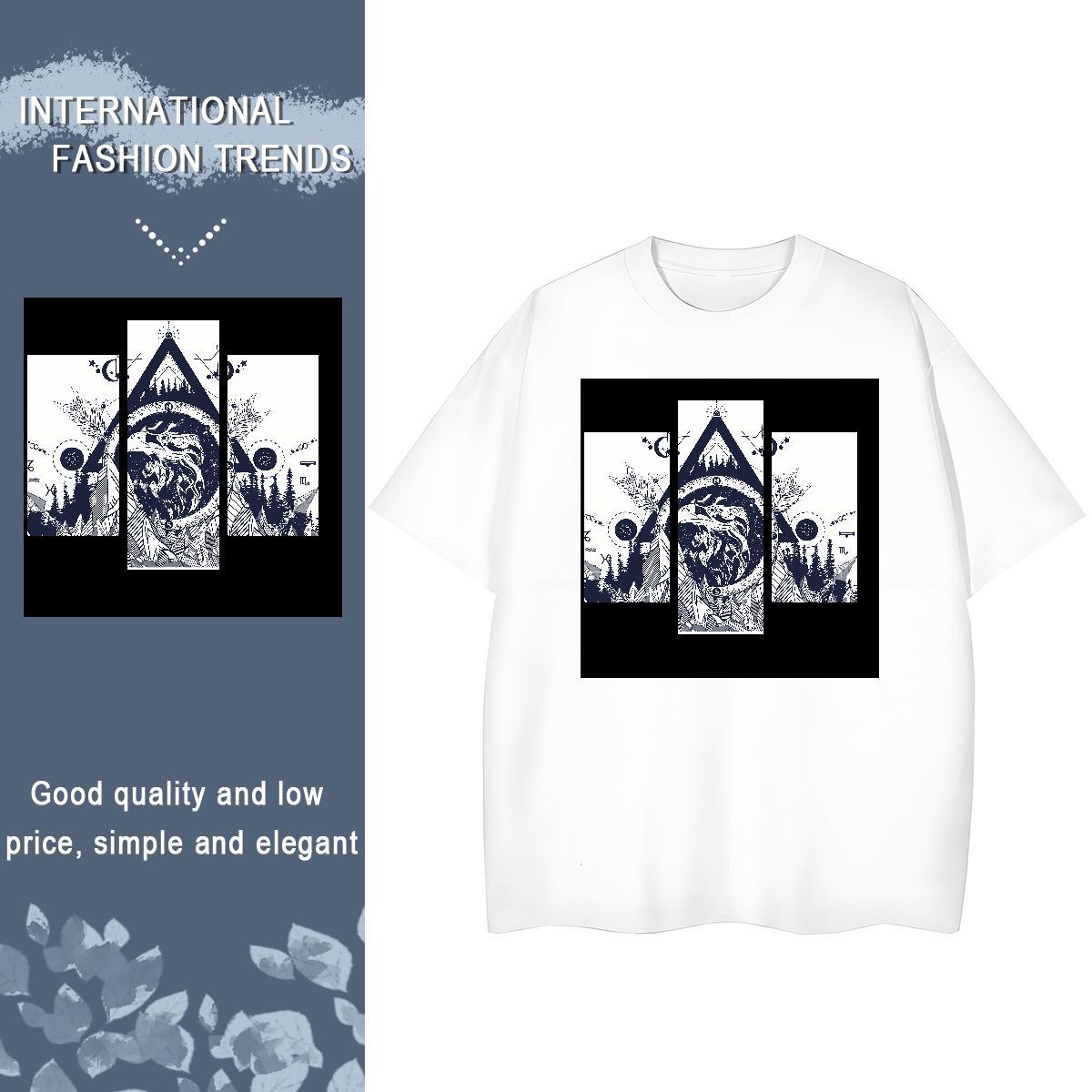 2024 Womens T Shirts 100% Cotton 230g O-Neck Short Sleeve Outdoor eye of the devil Woman Tshirt Loose Plus Size Cartoon Tees Shirts