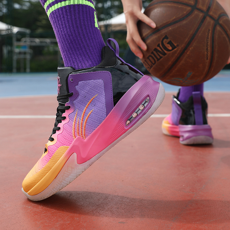 Fashion Pink Air Cushion Basketball Shoes For Women High Quality Outdoor Men's Basketball Sneakers Professional Basket Shoes Men
