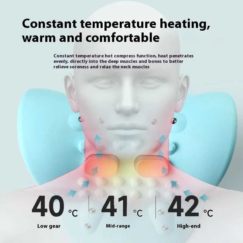 Neck massager adult Cervical spinal relief trail portable neck and head compression point massage pillow W240819