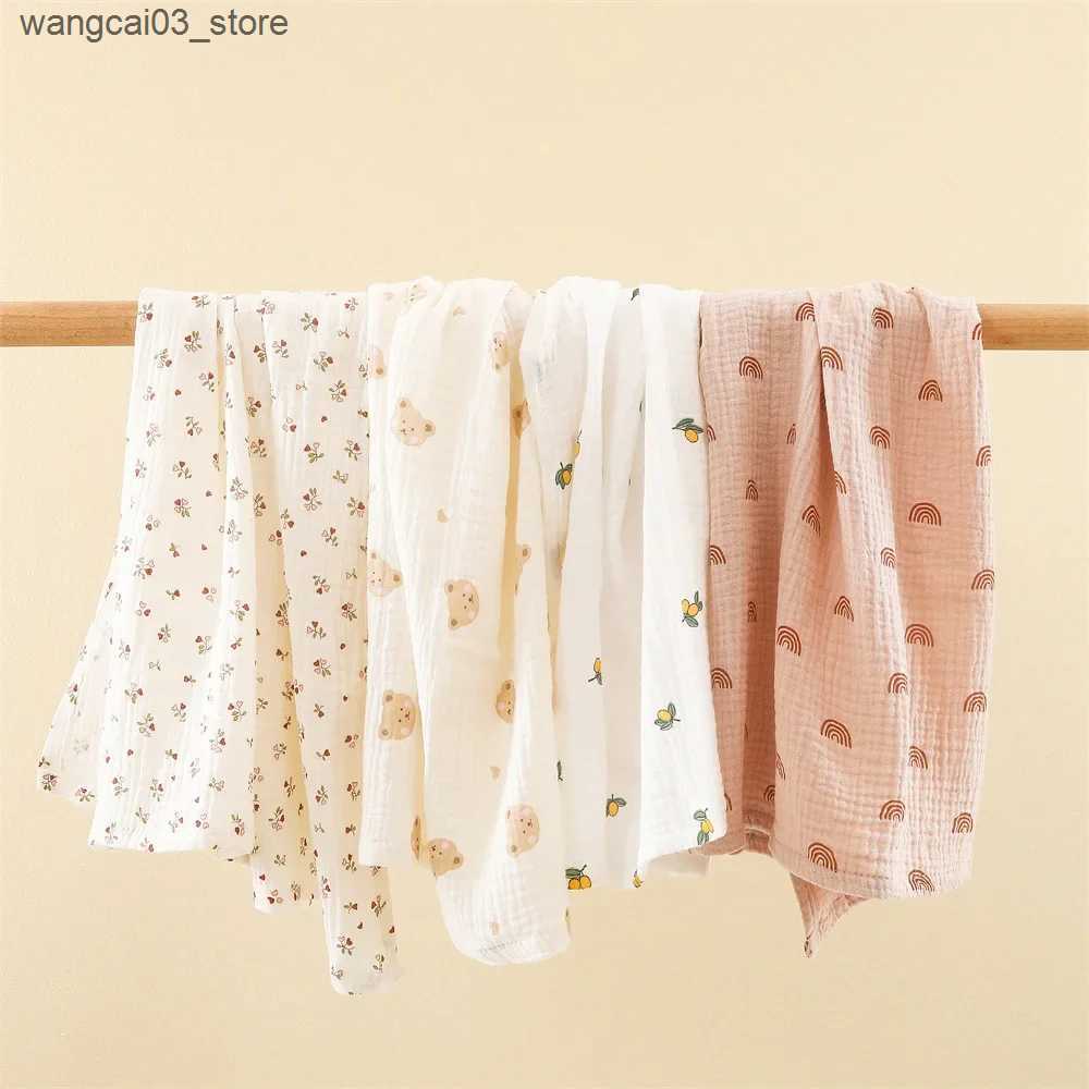 Blankets Swaddling Cotton Gauze Muslin Baby Blanket Super Soft Newborn Swaddle Wrap Quick Dry Boy Girl Kids Bath Towel Baby Stroller Blanket Cover L24