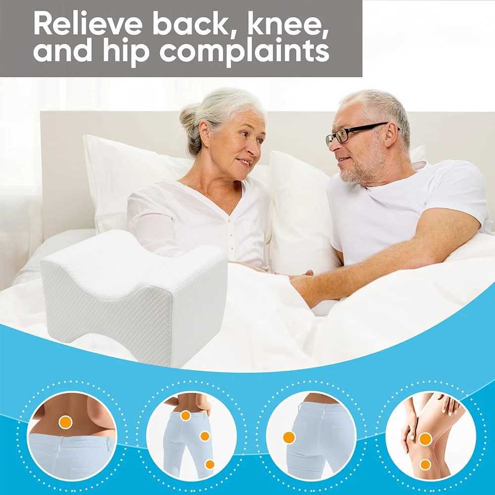 Knee pillow for side sleeping memory foam wedge outline leg pillow for sleeping cushion pad for spine alignment backache W240819
