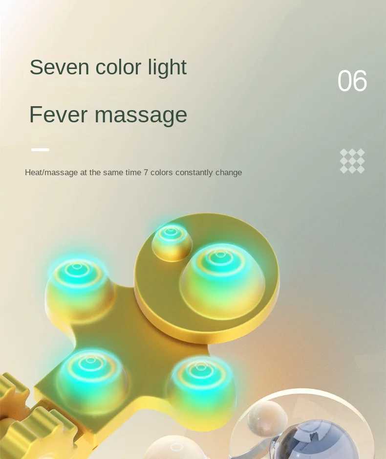 Rechargeable pillow massage pad rolling electric body waist stretching back pad remote control 7-color light W240819