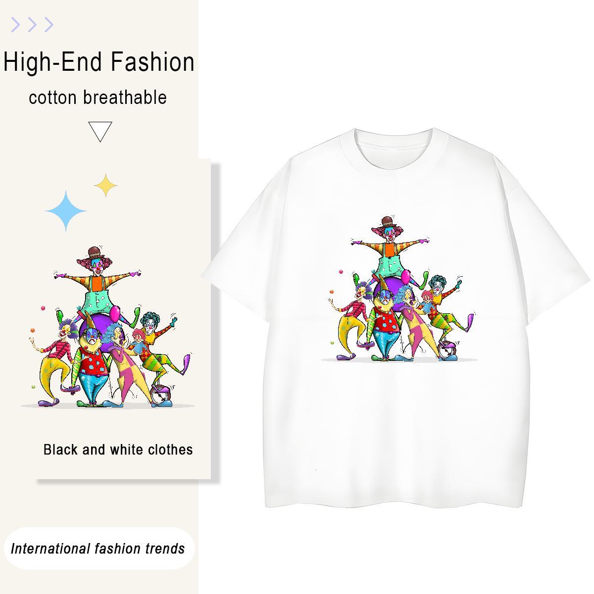 Classic Womens T Shirts 230g Cotton Crew Neck Street Casual portrait Womens Tshirts Lady Anime Print Clothes