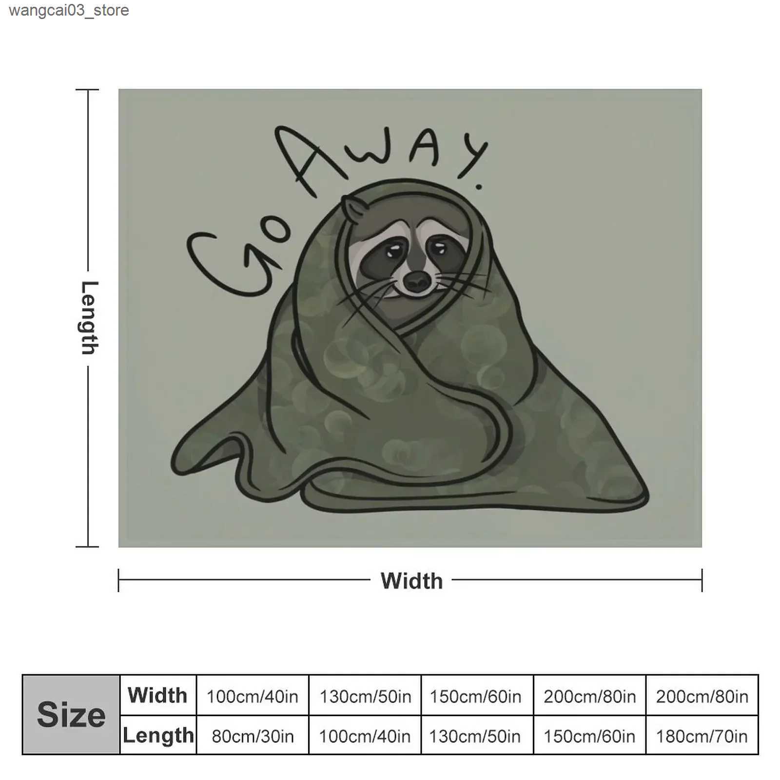 Blankets Swaddling Introvert Raccoon Throw Blanket KidS Softest Fashion Sofas Blankets L240910