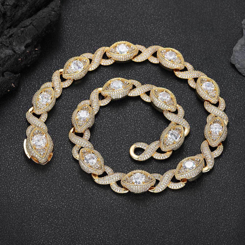 New Styles Cuban Link Stainless Steel Moissanite Dia Chain Sterling Sier 15mm Necklace For Women Men