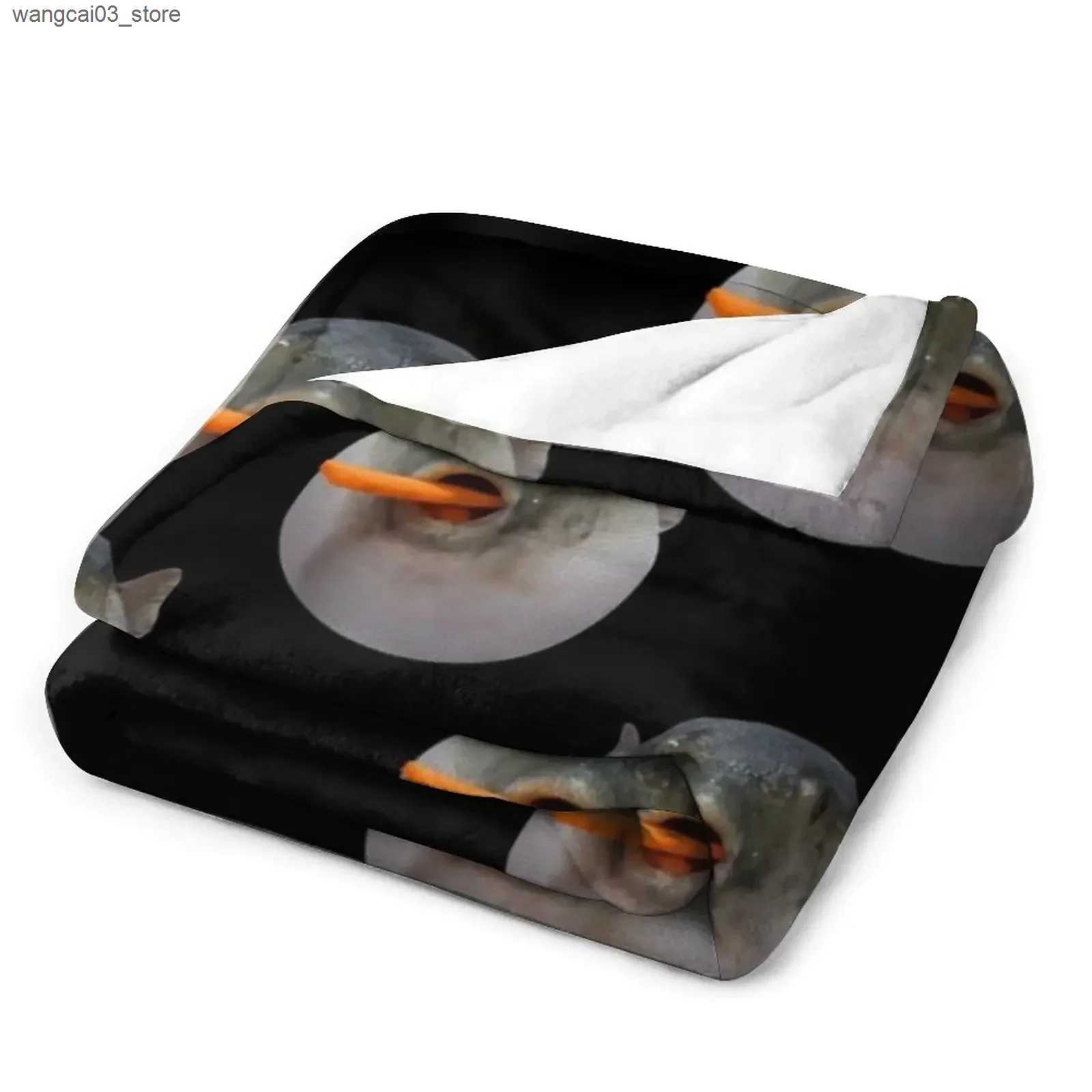 Blankets Swaddling Puffer fish Meme Throw Blanket Warm Decorative Throw Blankets L240910