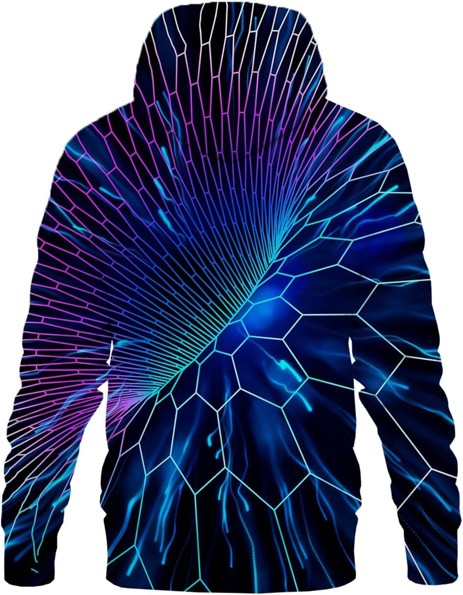 Hoodie for Mens Womens Unisex 3D Novelty Hoodies for Men Women Cool Graphic Pullover Sweatshirts with Pockets Graphic Fantastical sky Pullover Long Sl