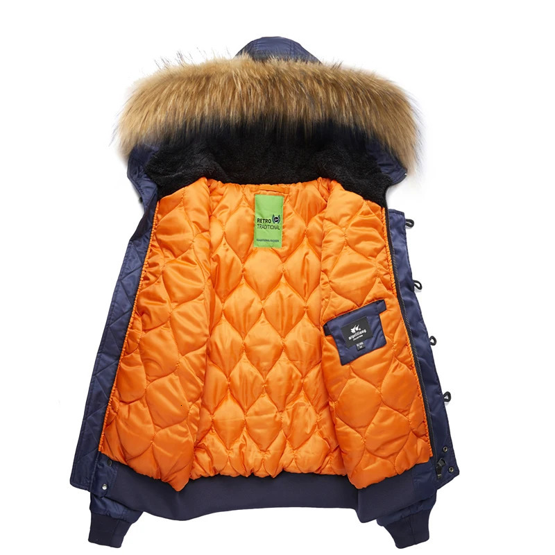 Winter American Style Parkas Work Clothes Pilot Jacket Outdoor fur coats Sport jackets Mens fleece warm Cotton Padded Coat 241009