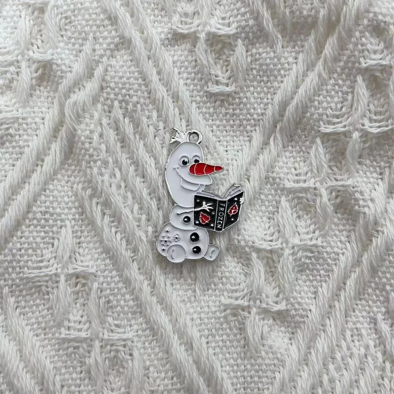 10pcs Cartoon Snowman Enamel Charms Pendant Smiling cute Metal DIY Bracelet Earrings For Jewelry Accessories 241010