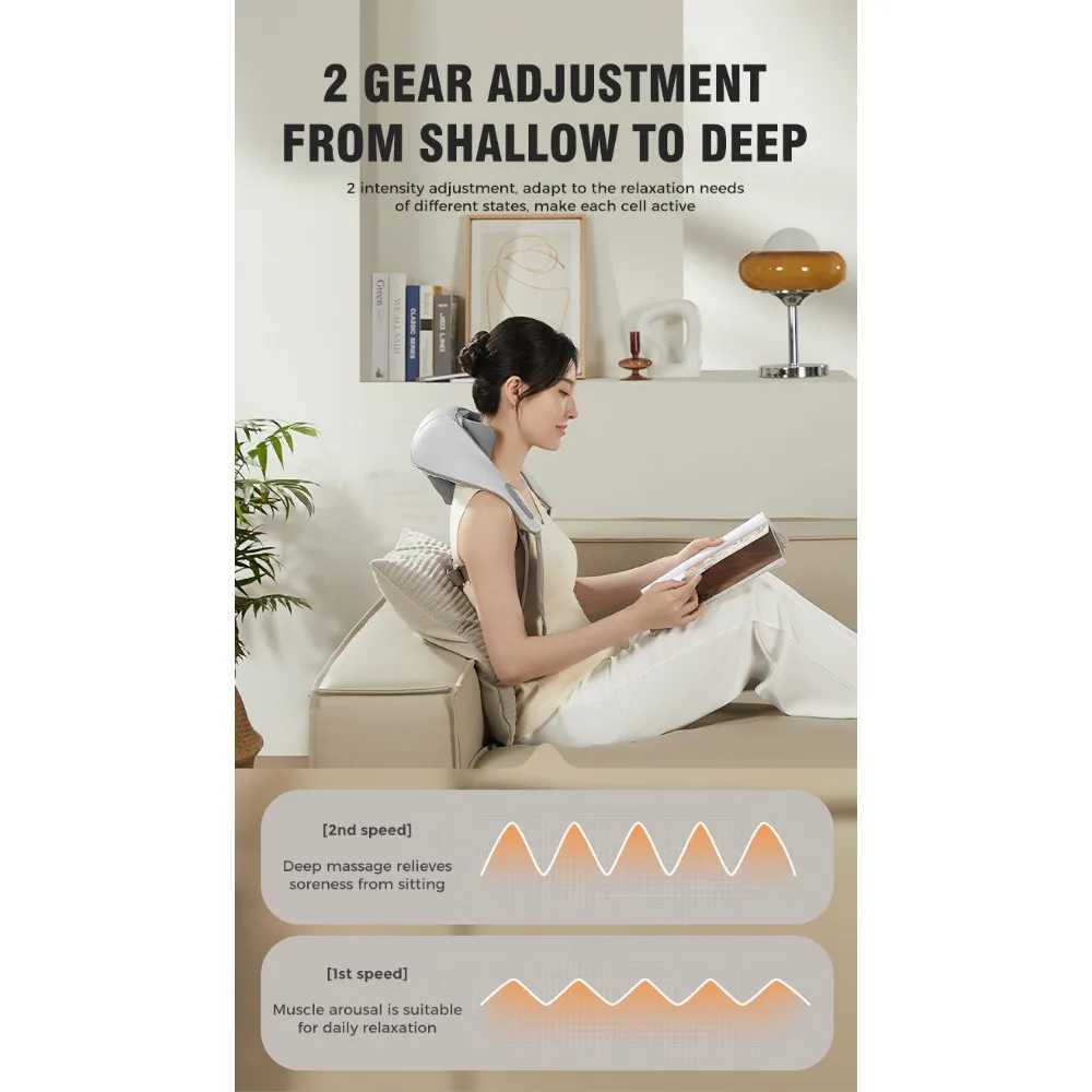 FODRK electric neck and back massager wireless neck and shoulder back massager shoulder massager knee massager W240819