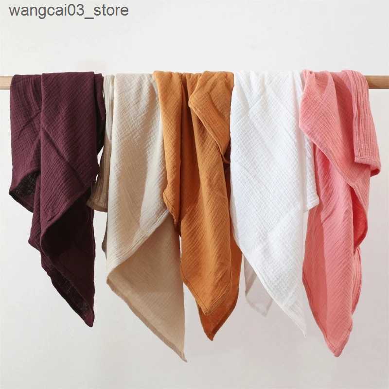 Blankets Swaddling 2pcs/set Cotton Swaddle Blanket Baby Blanket Floral Print Muslin Diaper Swaddle New Born Crinkle Fabric Baby Born Stroller Cover L2