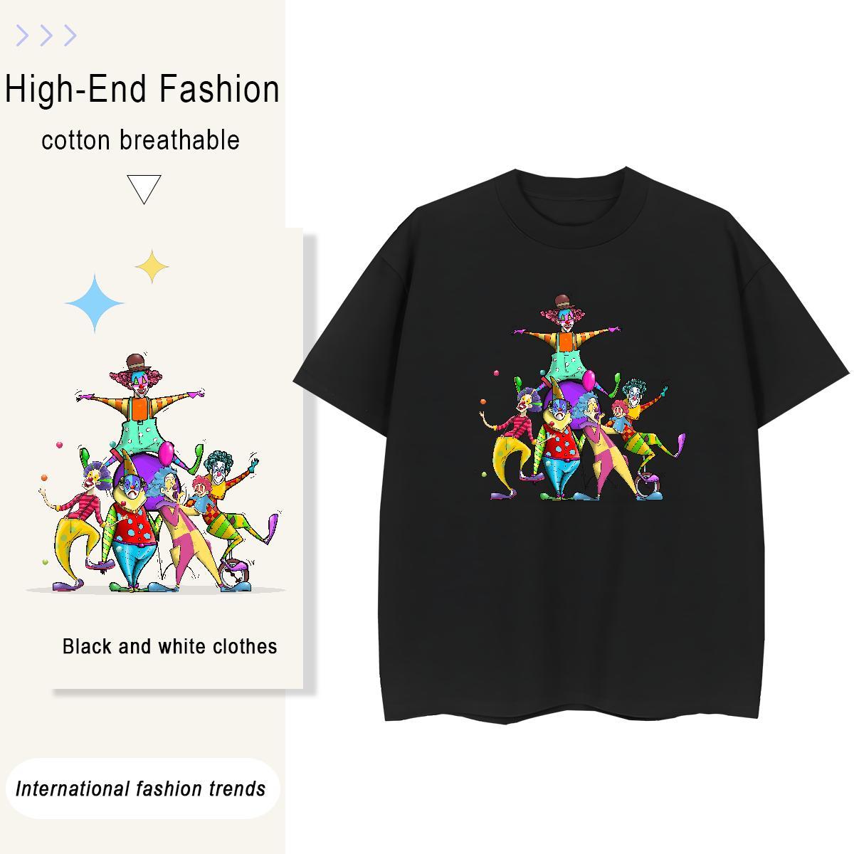 Classic Womens T Shirts 230g Cotton Crew Neck Street Casual portrait Womens Tshirts Lady Anime Print Clothes