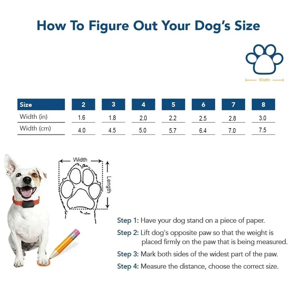 Waterproof Dog Boots Large Dogs Shoes Outdoor Big Dogs Rain Shoes with Two Reflective Fastening Straps and Rugged Anti-Slip Sole