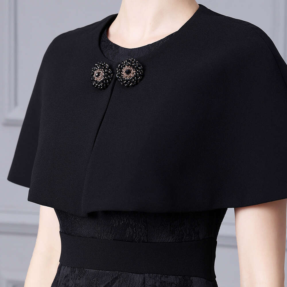 s autumn new womens clothing set exudes noble temperament with a shawl design that is fashionable and stylish. The two-piece dress showcases the figur