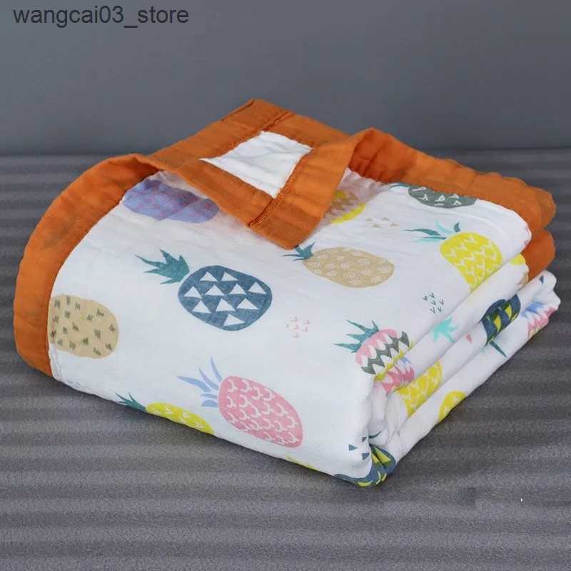 Blankets Swaddling 120*150cm Six Layers Muslin Cotton Baby Blankets Newborn Boys Girls Receiving Swaddle Wrap Kids Swaddling Bedding Sheet L240910