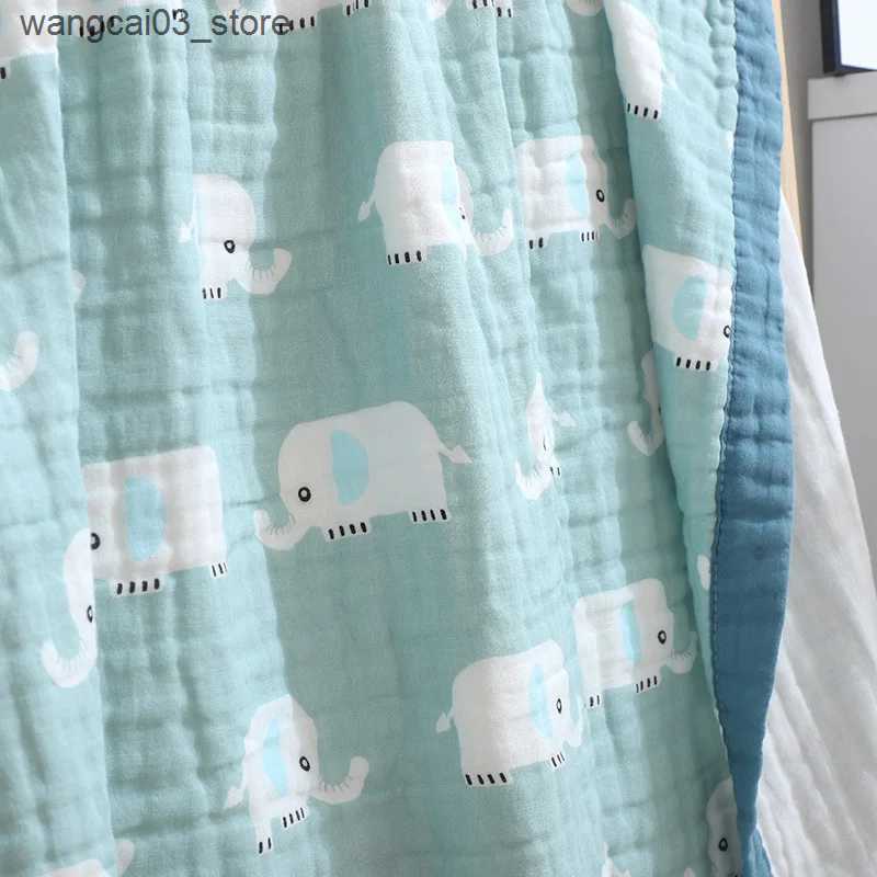 Blankets Swaddling 6 Layers Baby Blanket Children Muslin Cotton Blanket Swaddle Newborn Cover Sleeping Bedding Kids Swaddling 150*120 CM L240910