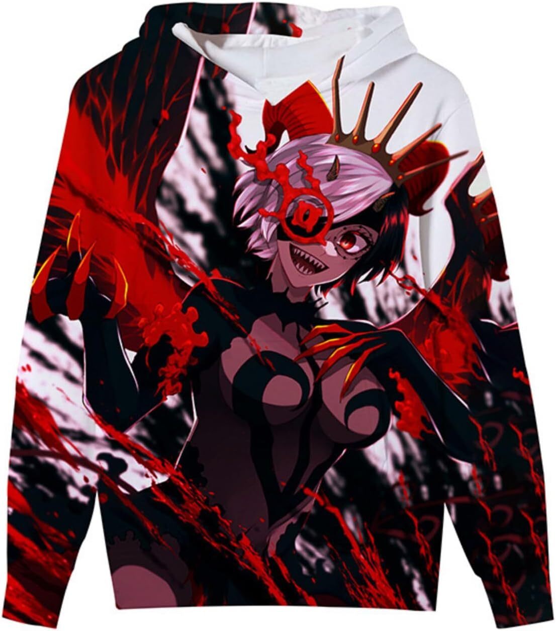 Hoodie for Mens Womens Unisex Anime Hoodie,3D Anime Printed Hooded Sweatshirt, Black Clover Pullover Hoodie for Men Women Boy Graphic Hoodies sweatshi