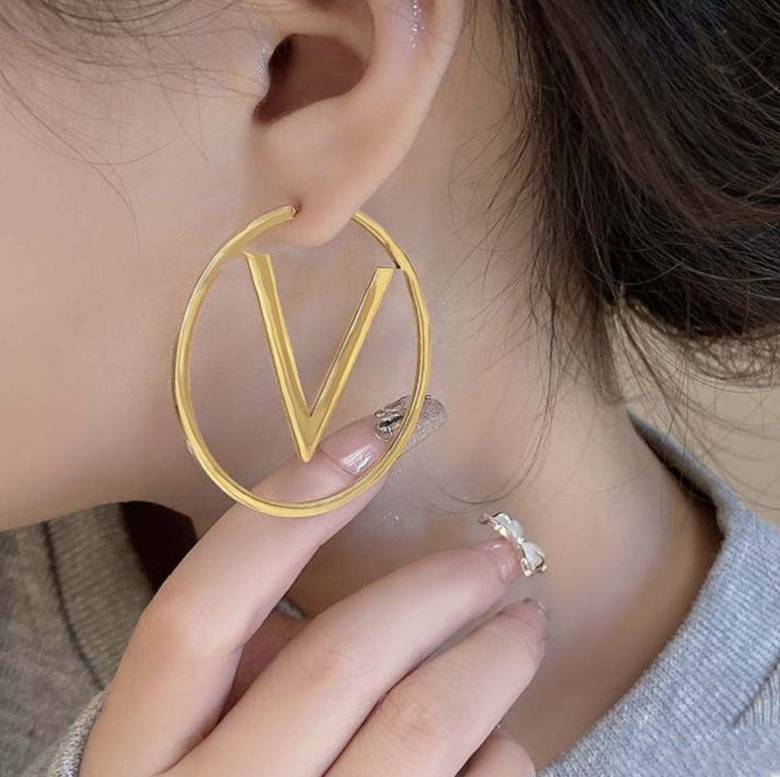 Ladies' 50mm Gold Hoop Earrings - Perfect Engagement Gift for Brides Jewelry