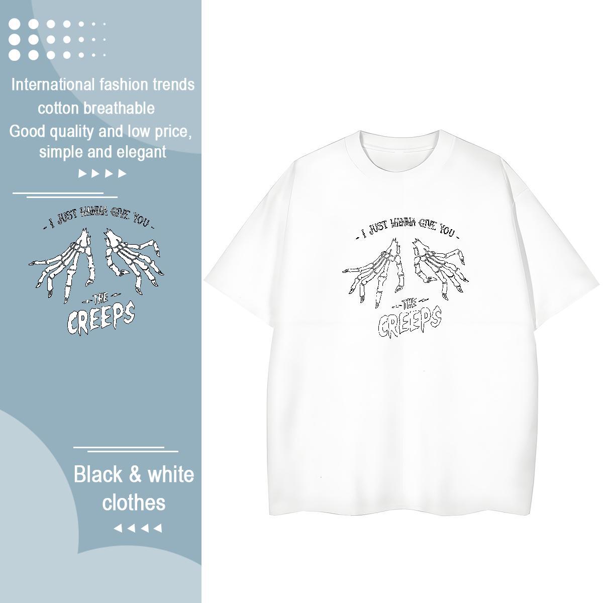 Stylist T Shirts Women 230g Cotton Comfortable High Street Hip Hop skull Women Tees Designer Custom Cartoon Tshirts