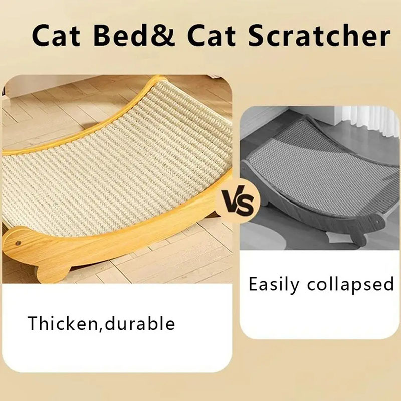 Natural Sisal Cat Scratcher Mat shavings resistant Indoor Cat Scratching Pad Grinding Paw Toy Solid Wood Scraper for Cats Pets