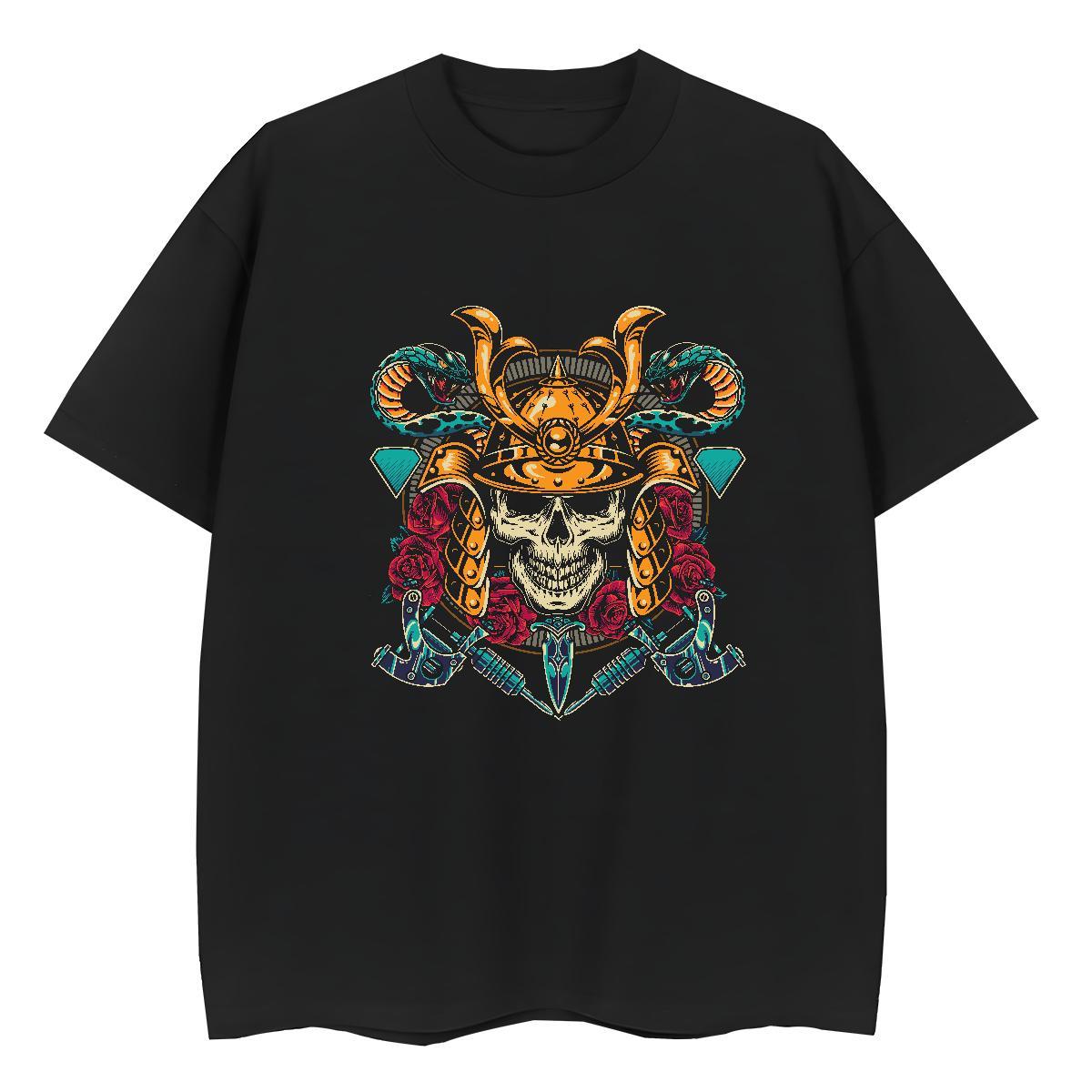 Stylist T Shirt For Woman 230g Cotton Round Neck Short Sleeve Home Outdoor skull Unisex Tshirts Free Shipping Custom Printing Tops