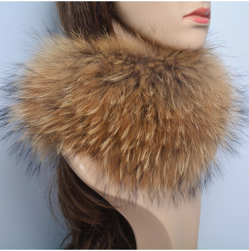 Winter Fox Fur Neck Warmer High Quality Knitted Natural Fluffy Headband Fashion Ring Scarf Women Real Fox Fur Ring Scarves 241009